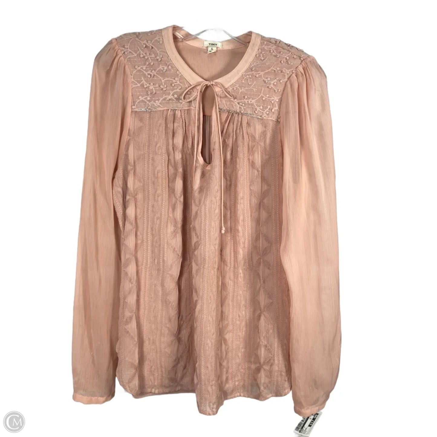 Blouse Long Sleeve By Tiny In Pink, Size: L