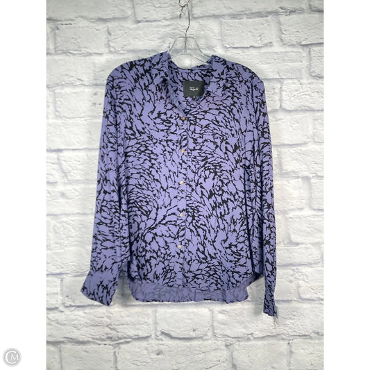 Blouse Long Sleeve By Rails In Black & Purple, Size: M