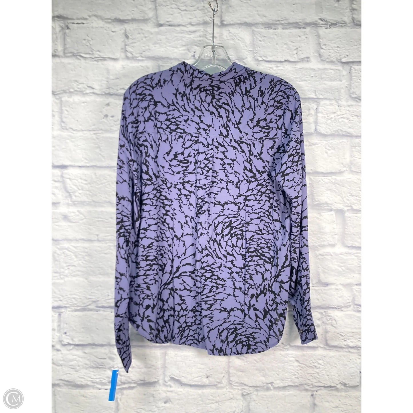 Blouse Long Sleeve By Rails In Black & Purple, Size: M