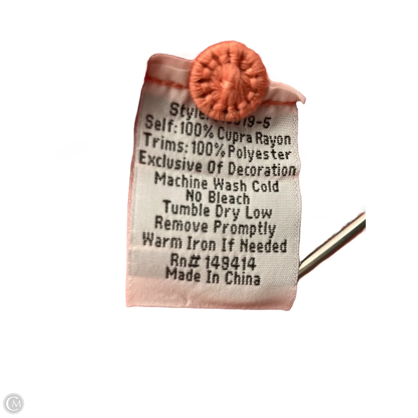 Blouse 3/4 Sleeve By Johnny Was In Orange, Size: Xs