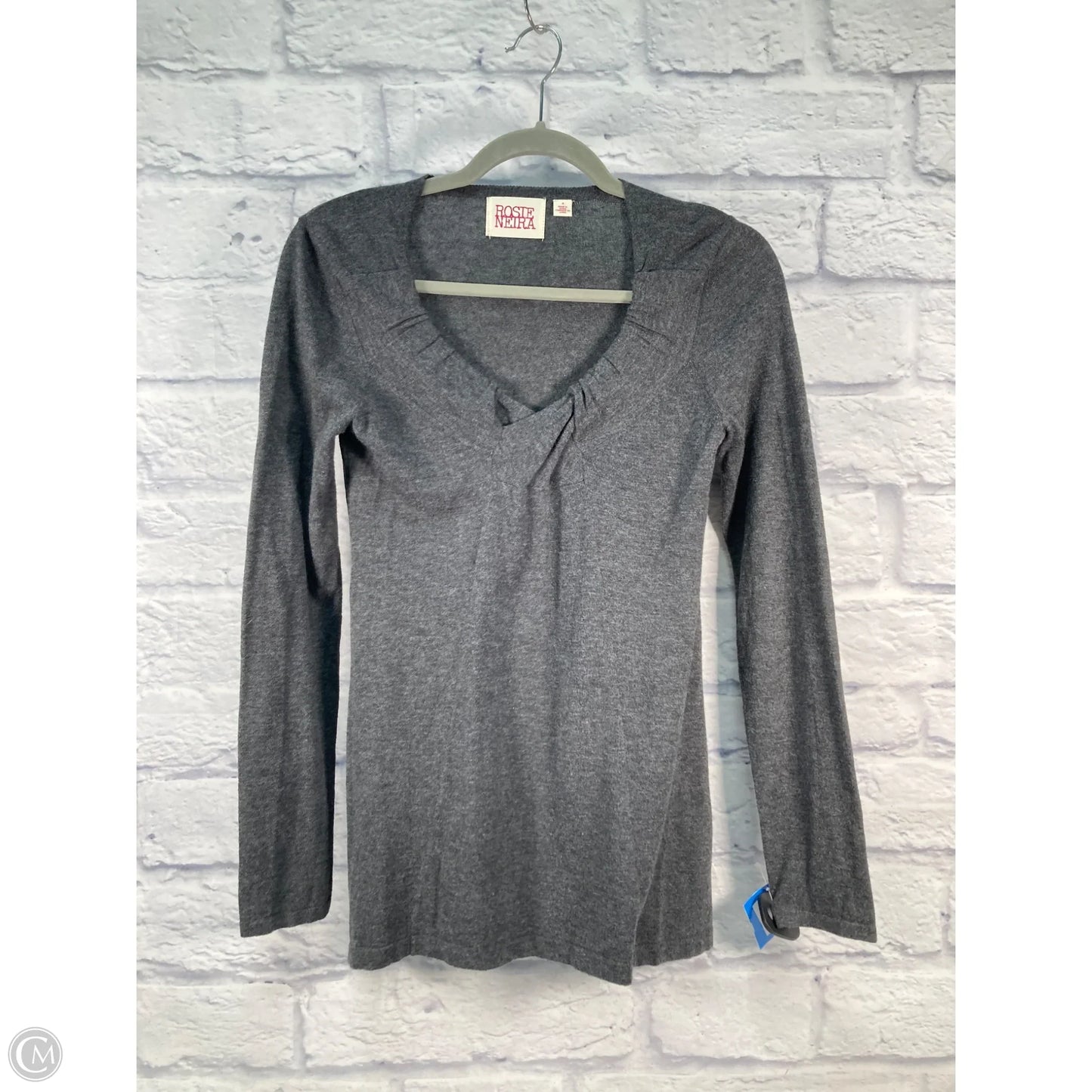 Top Long Sleeve By Anthropologie In Grey, Size: S