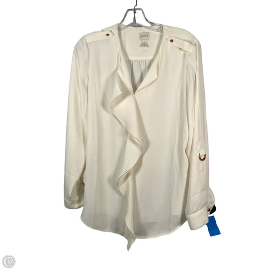 Blouse Long Sleeve By Chicos In Cream, Size: M