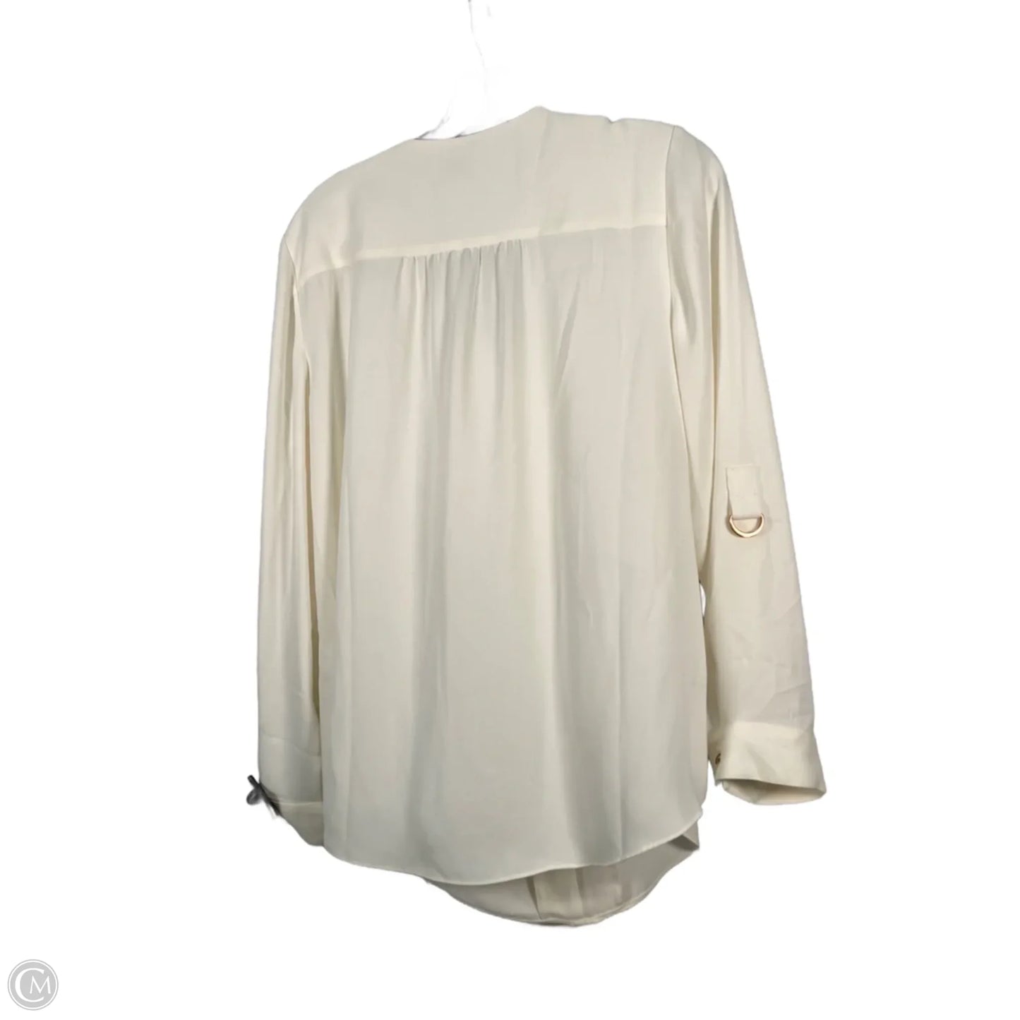 Blouse Long Sleeve By Chicos In Cream, Size: M