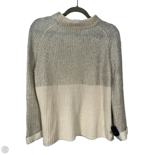 Sweater By Chicos In Cream & Silver, Size: M
