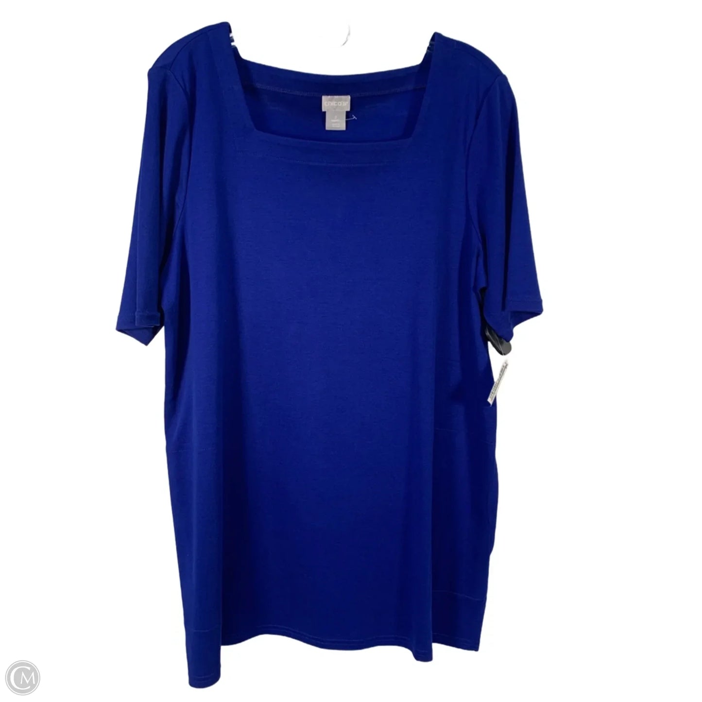 Top Short Sleeve By Chicos In Blue, Size: L