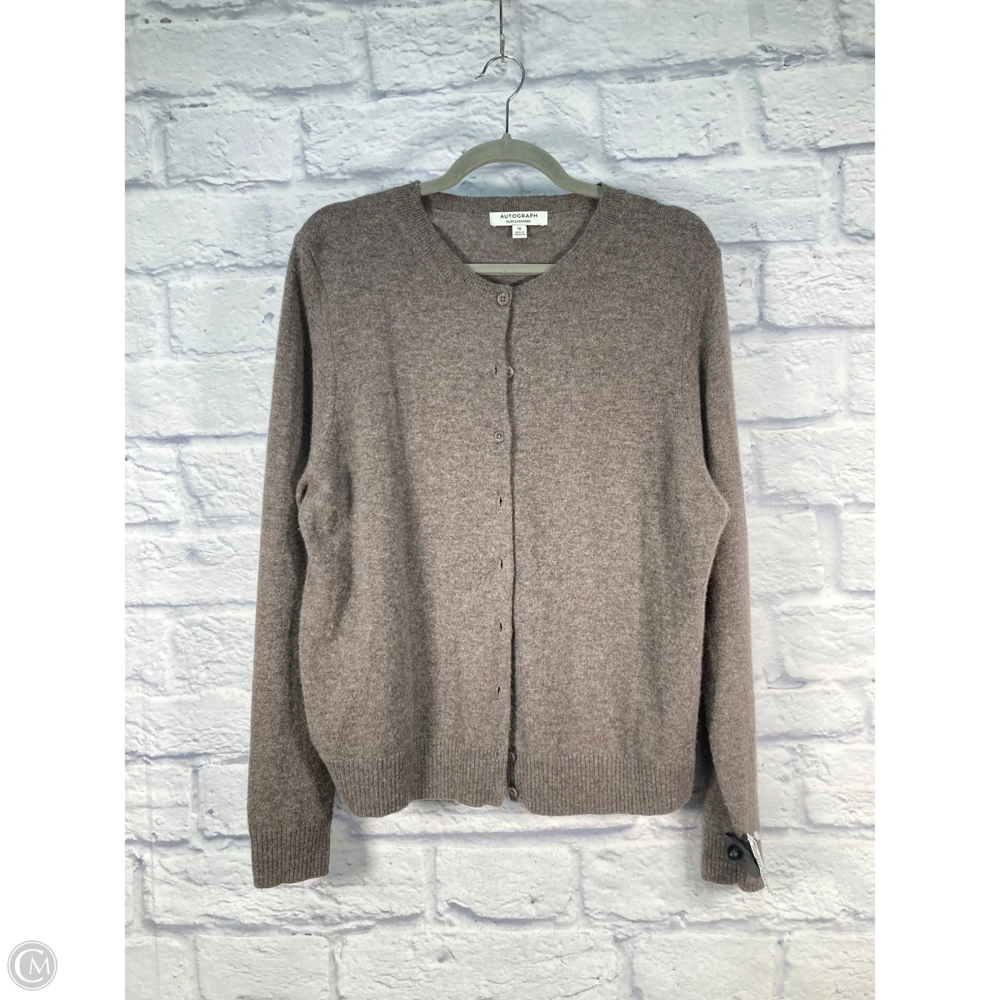 Sweater Cardigan Cashmere By Autograph In Brown, Size: L