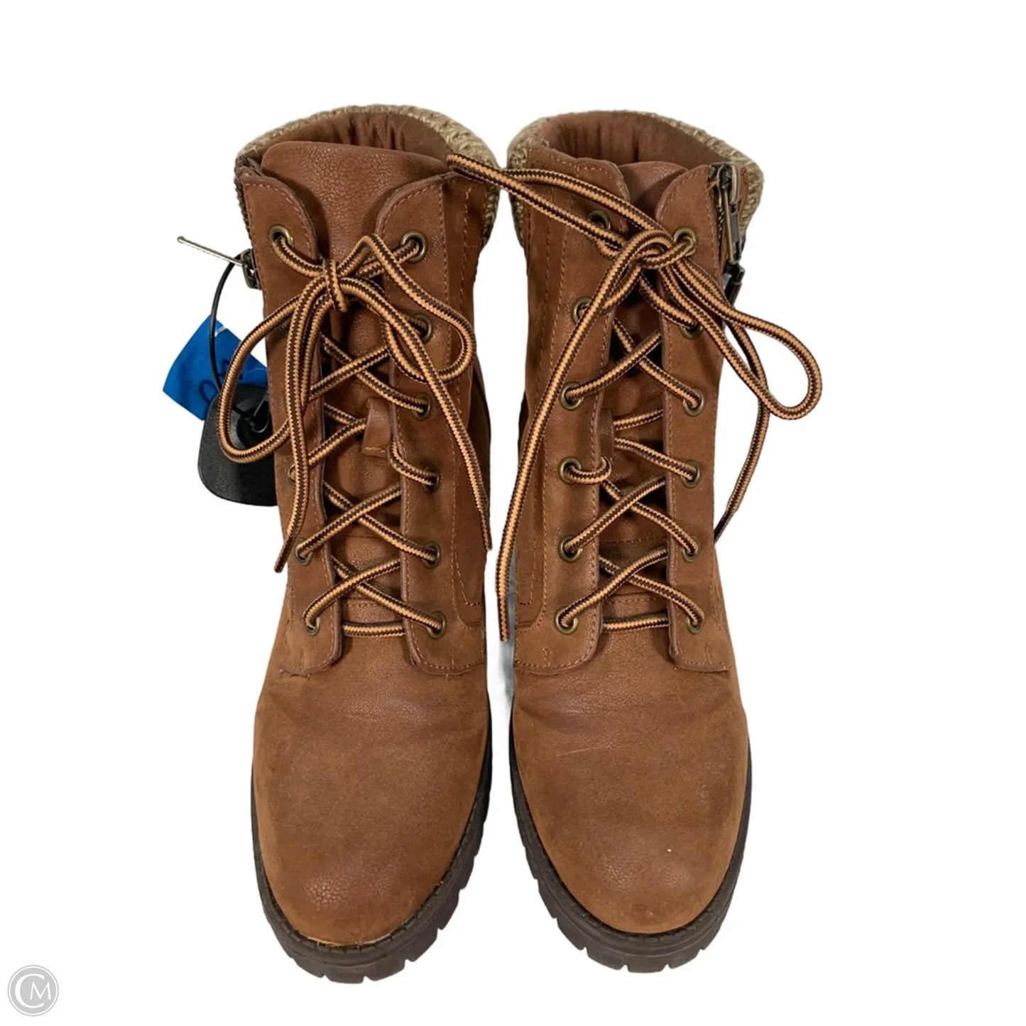 Boots Ankle Heels By Mia In Brown, Size: 9