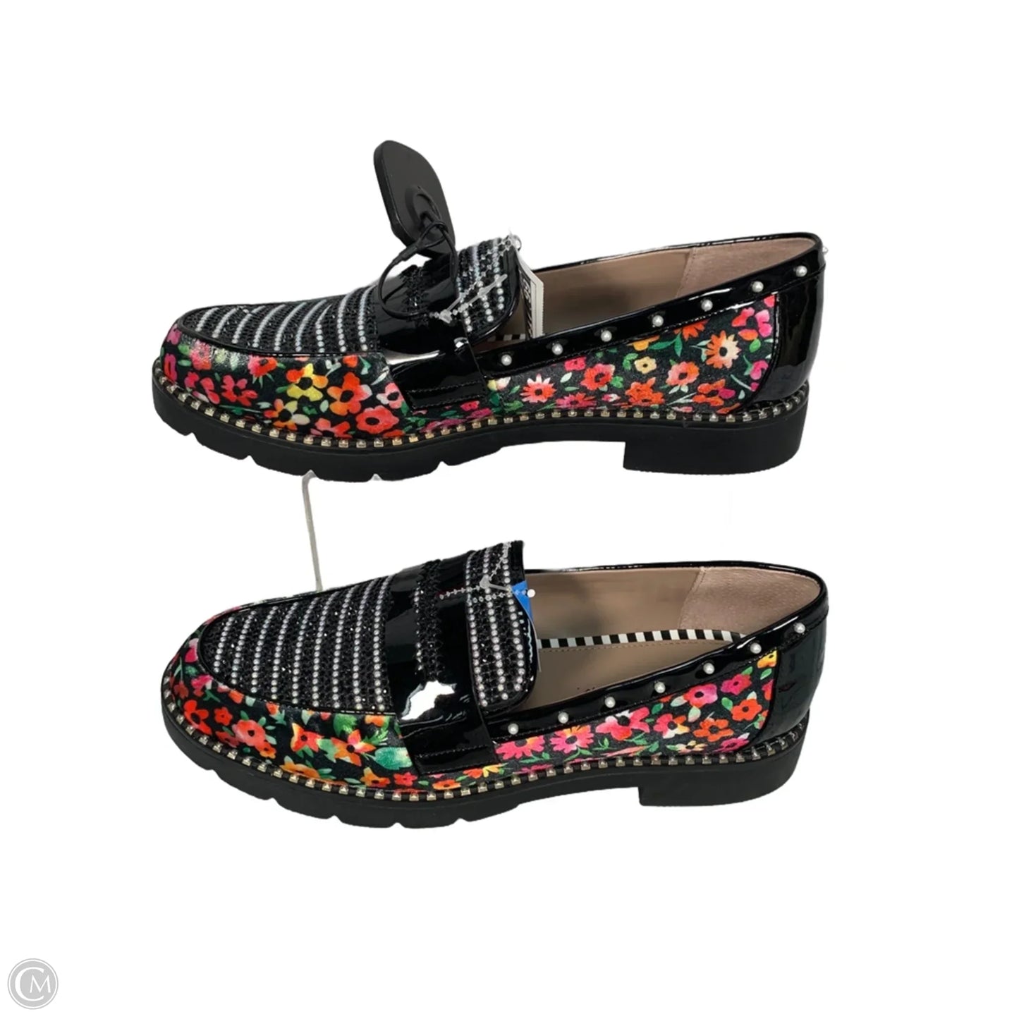 Shoes Flats By Betsey Johnson In Black & Pink, Size: 9.5