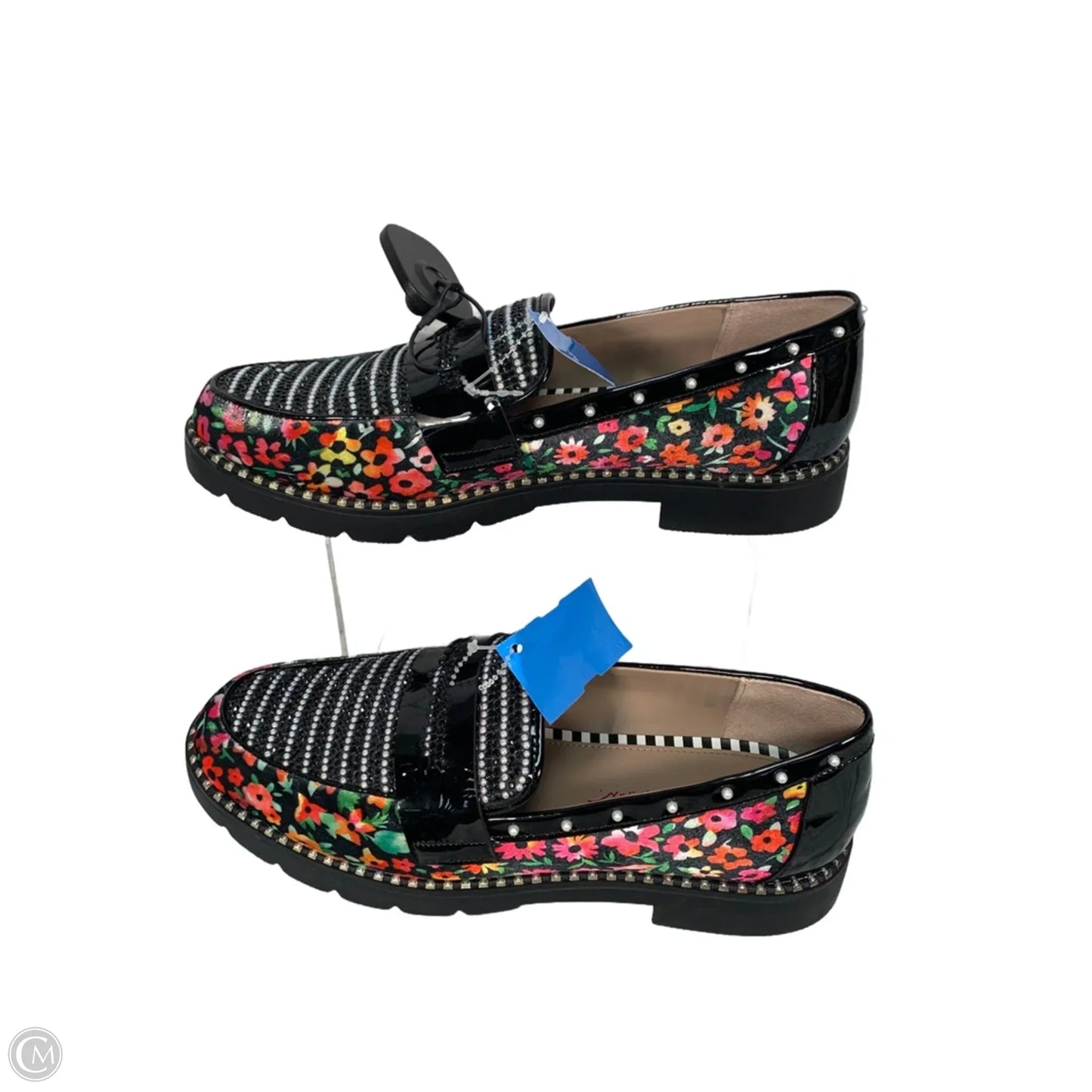 Shoes Flats By Betsey Johnson In Black & Pink, Size: 9.5