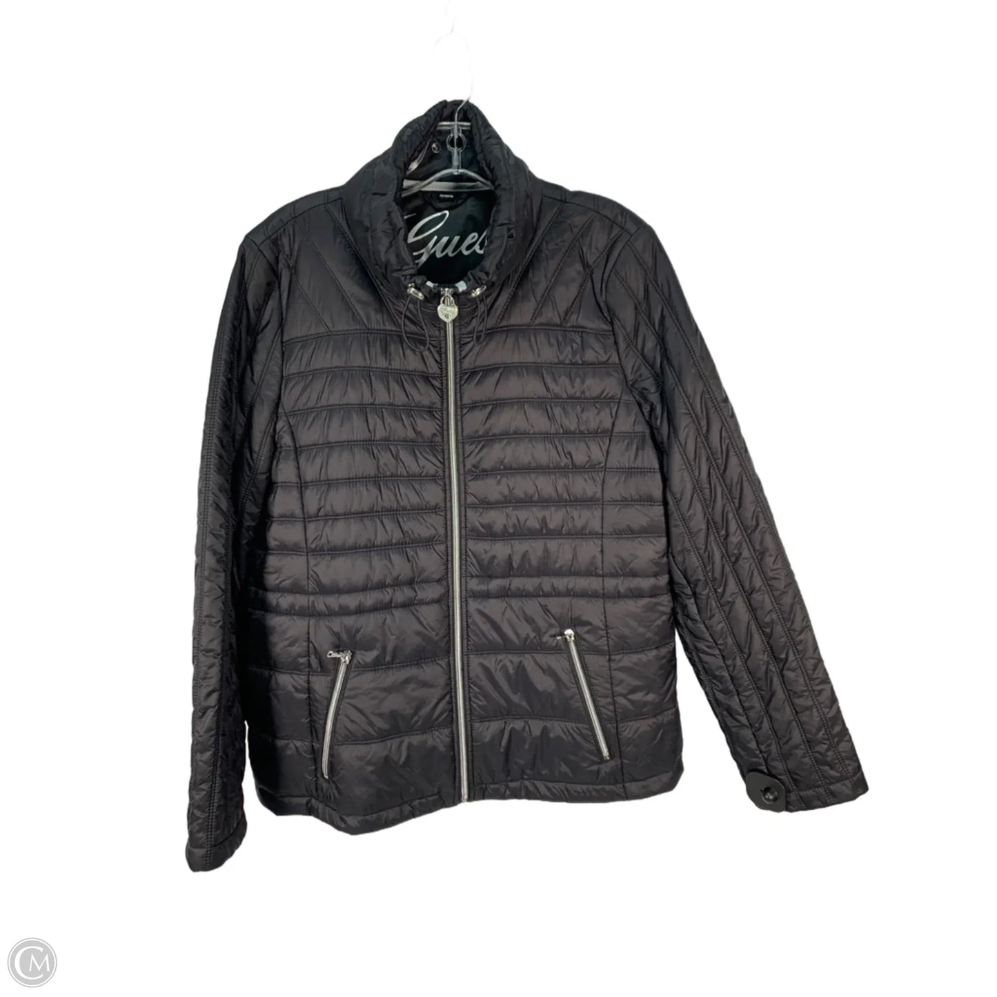 Jacket Puffer & Quilted By Guess In Black, Size: Xl