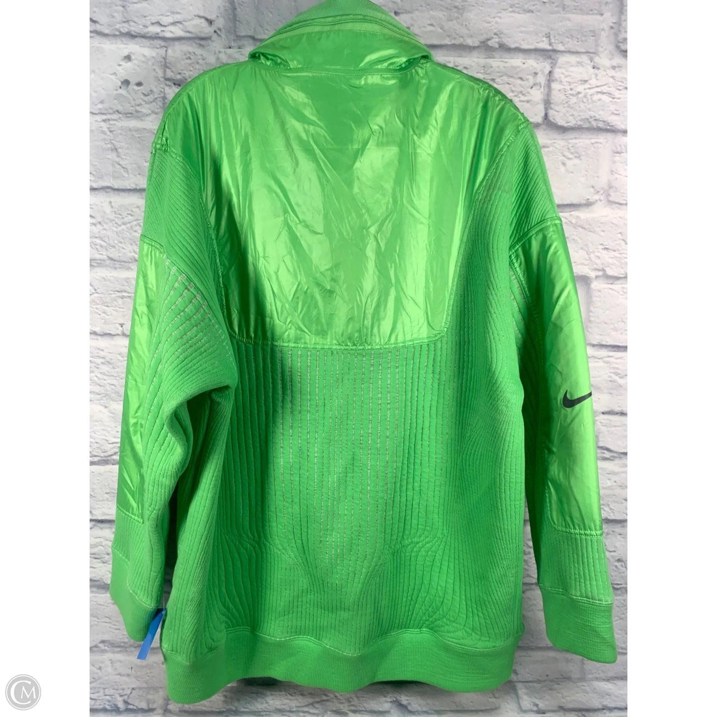 Athletic Jacket By Nike In Green, Size: M