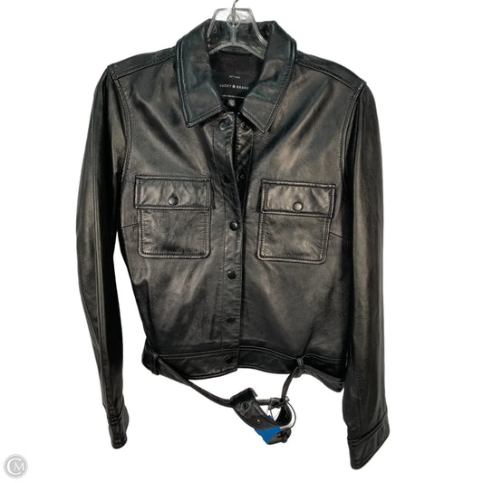 Jacket Leather By Lucky Brand In Black, Size: M