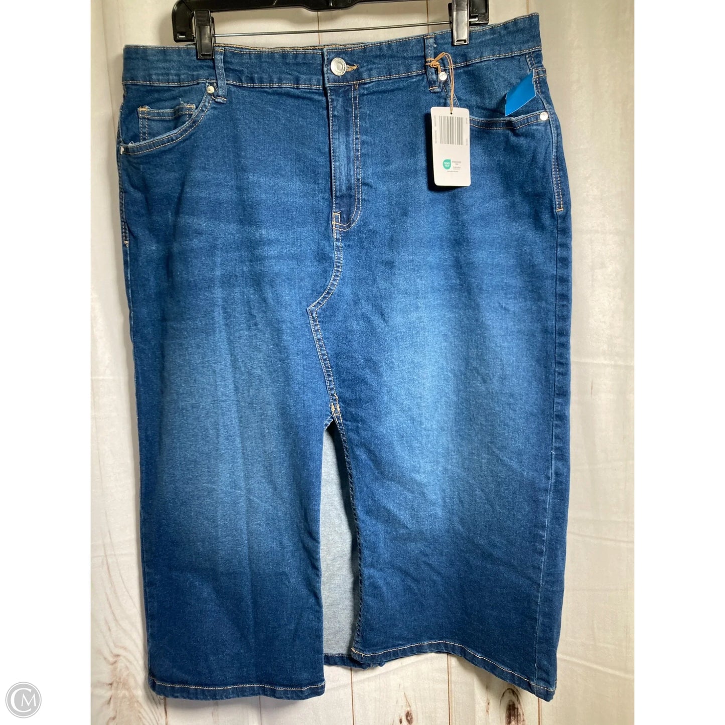 Skirt Midi By Serra In Blue Denim, Size: 18