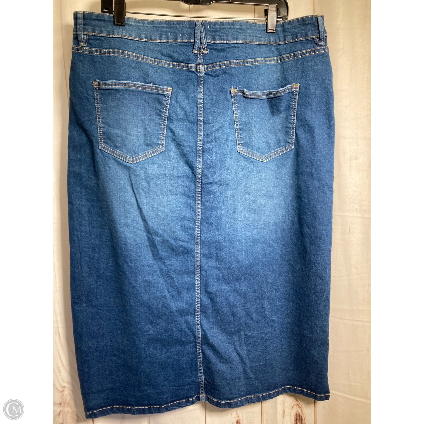 Skirt Midi By Serra In Blue Denim, Size: 18