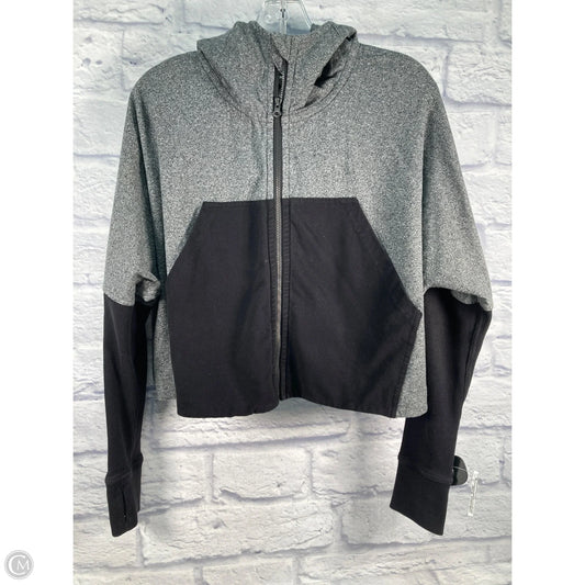 Athletic Jacket By Lululemon In Black & Grey, Size: M