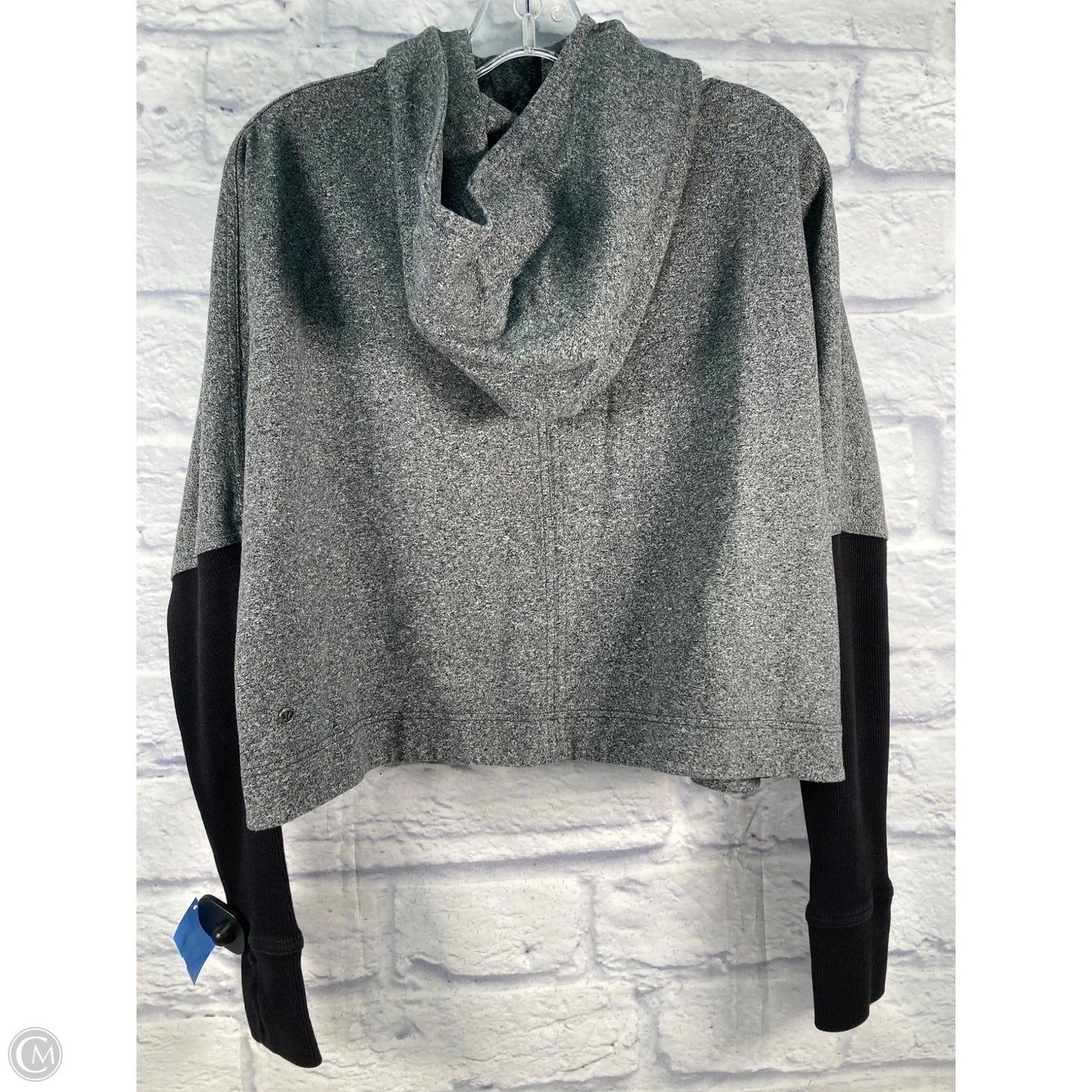 Athletic Jacket By Lululemon In Black & Grey, Size: M