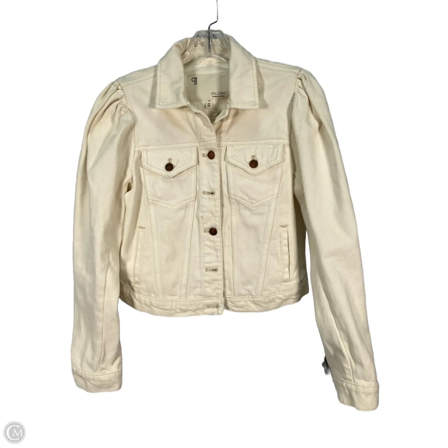 Jacket Denim By Pilcro In Cream Denim, Size: Xs