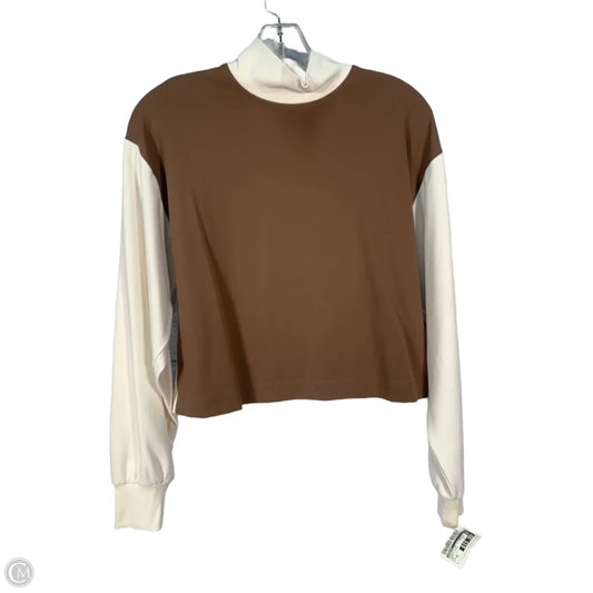 Athletic Top Long Sleeve Crewneck By Athleta In Brown & Cream, Size: Xs