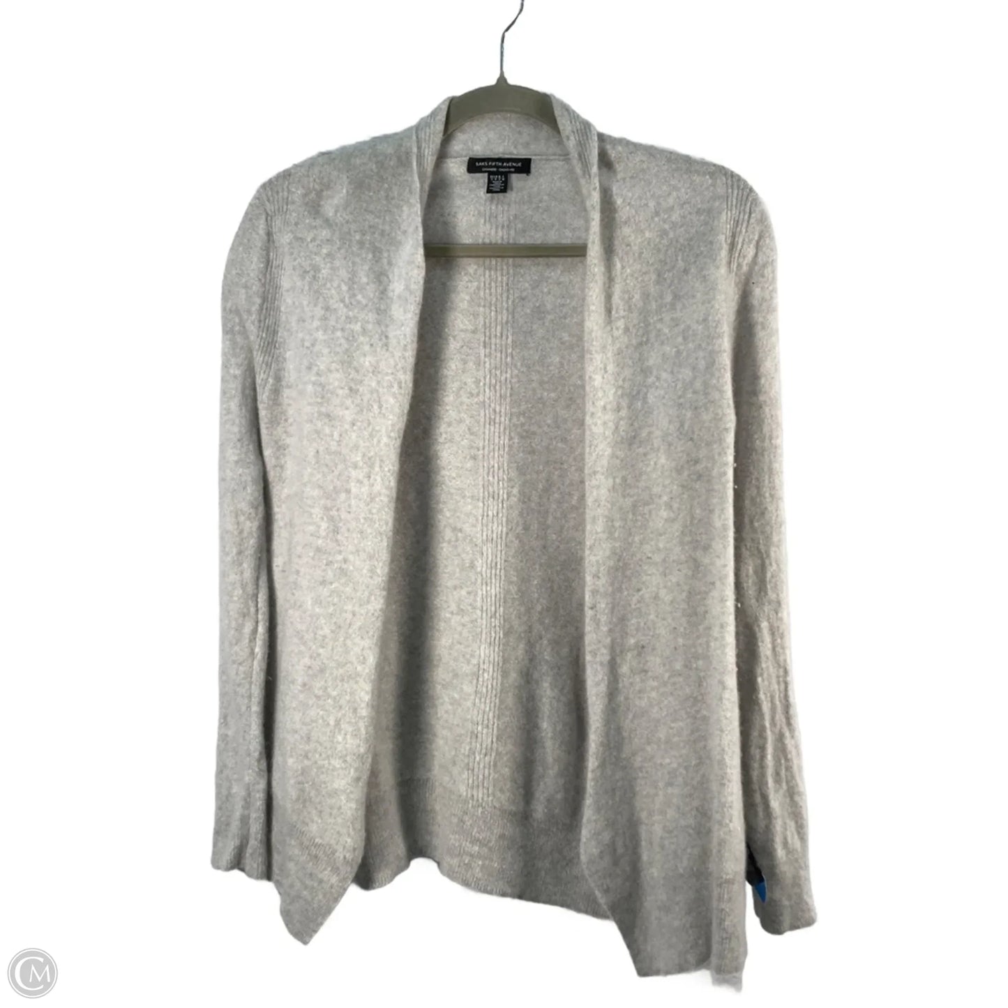 Sweater Cardigan Cashmere By Saks Fifth Avenue In Grey, Size: S