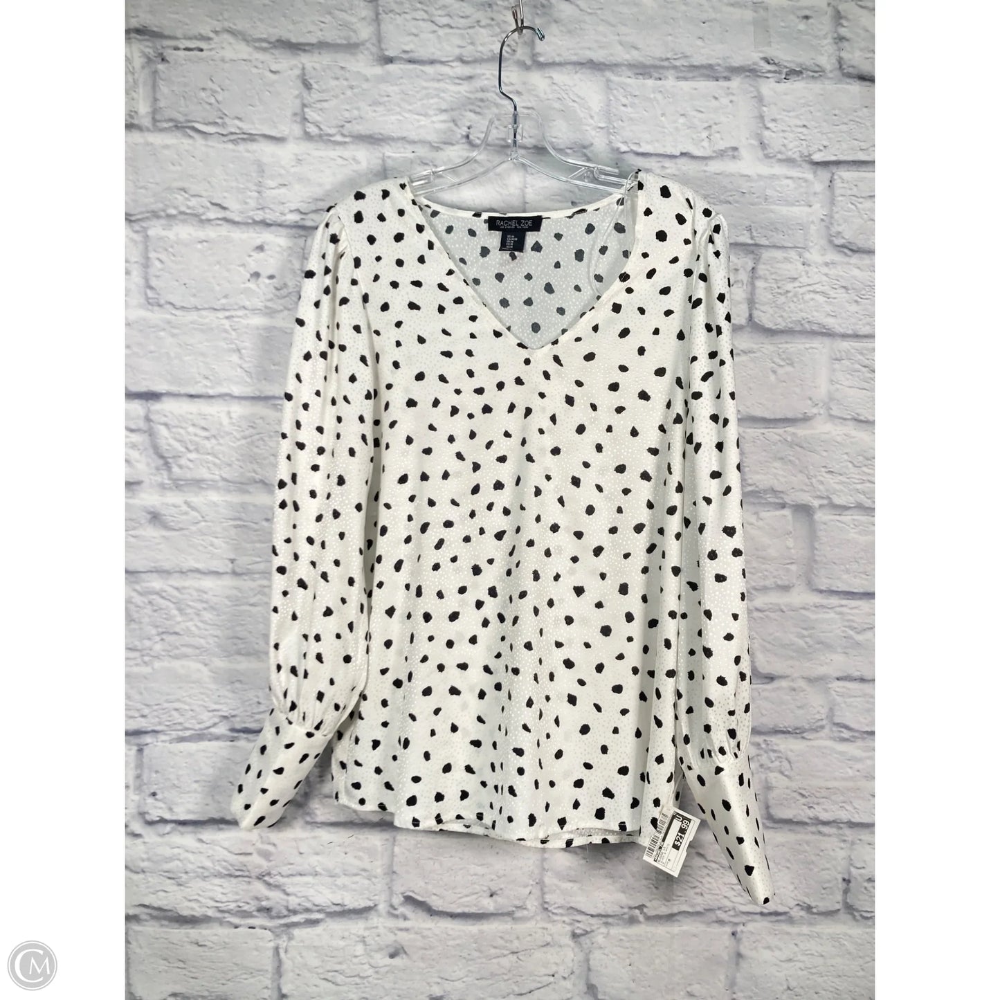 Blouse Long Sleeve By Rachel Zoe In Black & White, Size: M