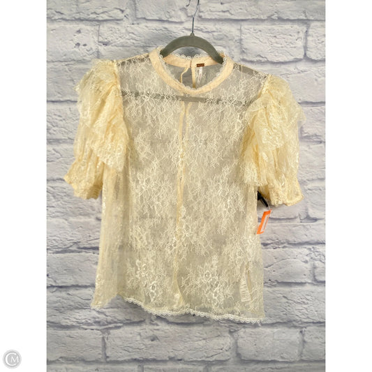 Blouse Short Sleeve By Free People In Cream, Size: L