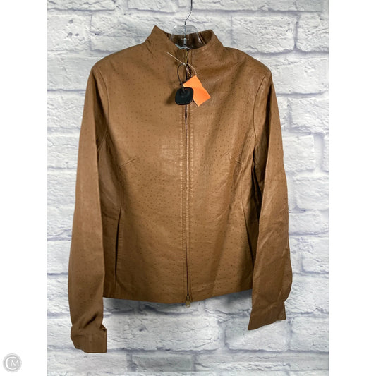 Jacket Leather By Express In Brown, Size: M