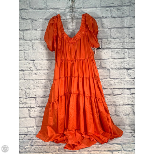 Dress Party Midi By Anthropologie In Orange, Size: 1x