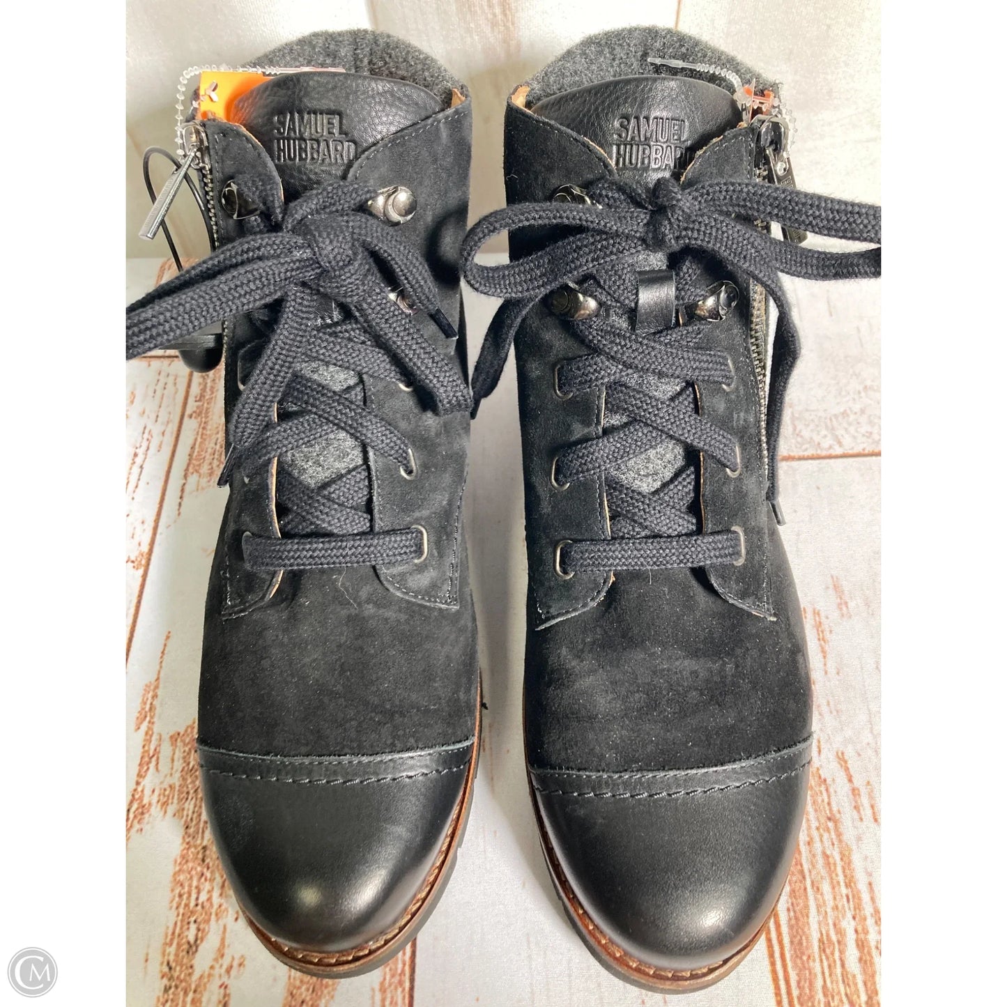 Boots Leather By Clothes Mentor In Black, Size: 9.5
