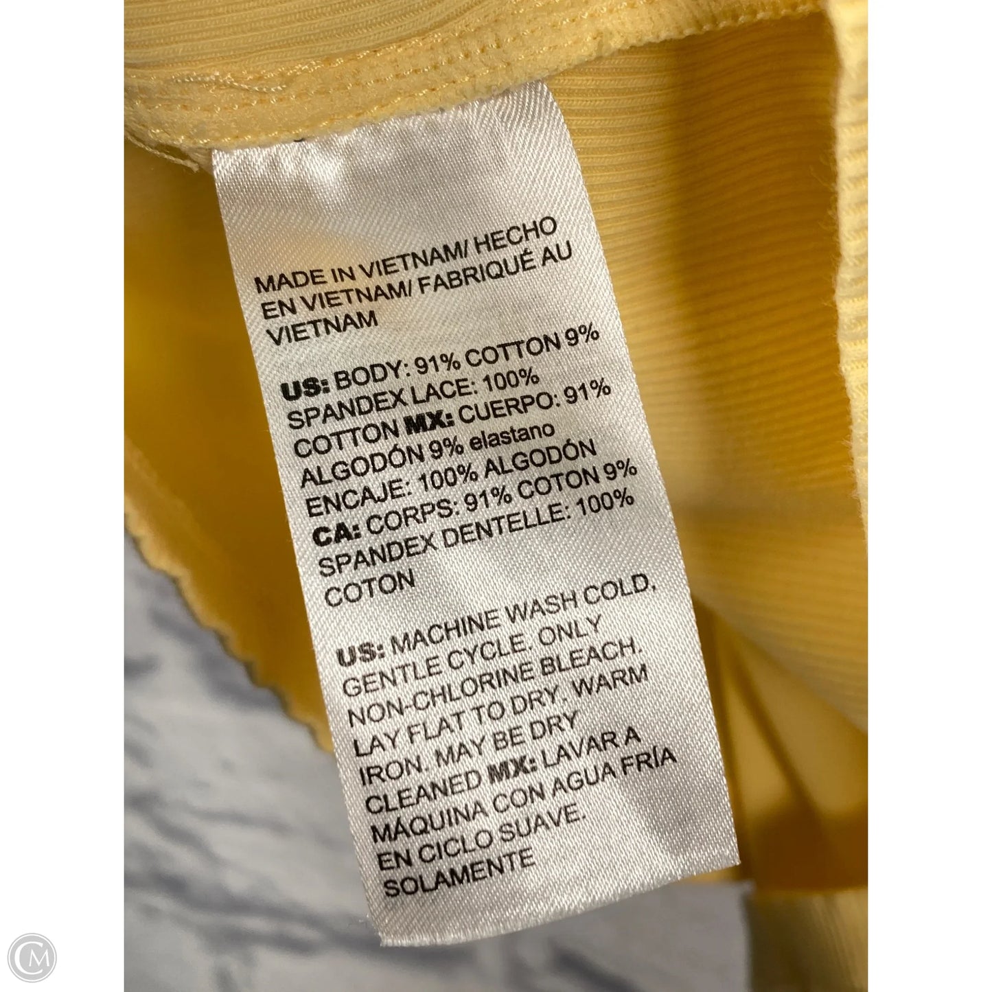 Top Short Sleeve By Chicos In Yellow, Size: L