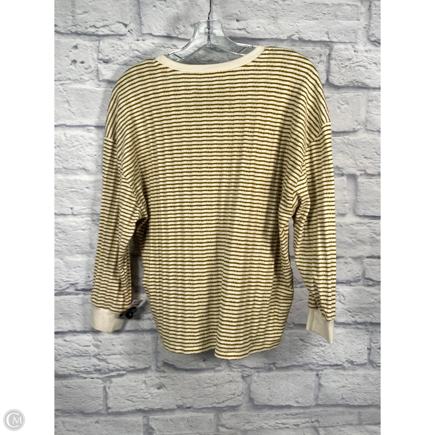 Top 3/4 Sleeve By Anthropologie In Striped Pattern, Size: L