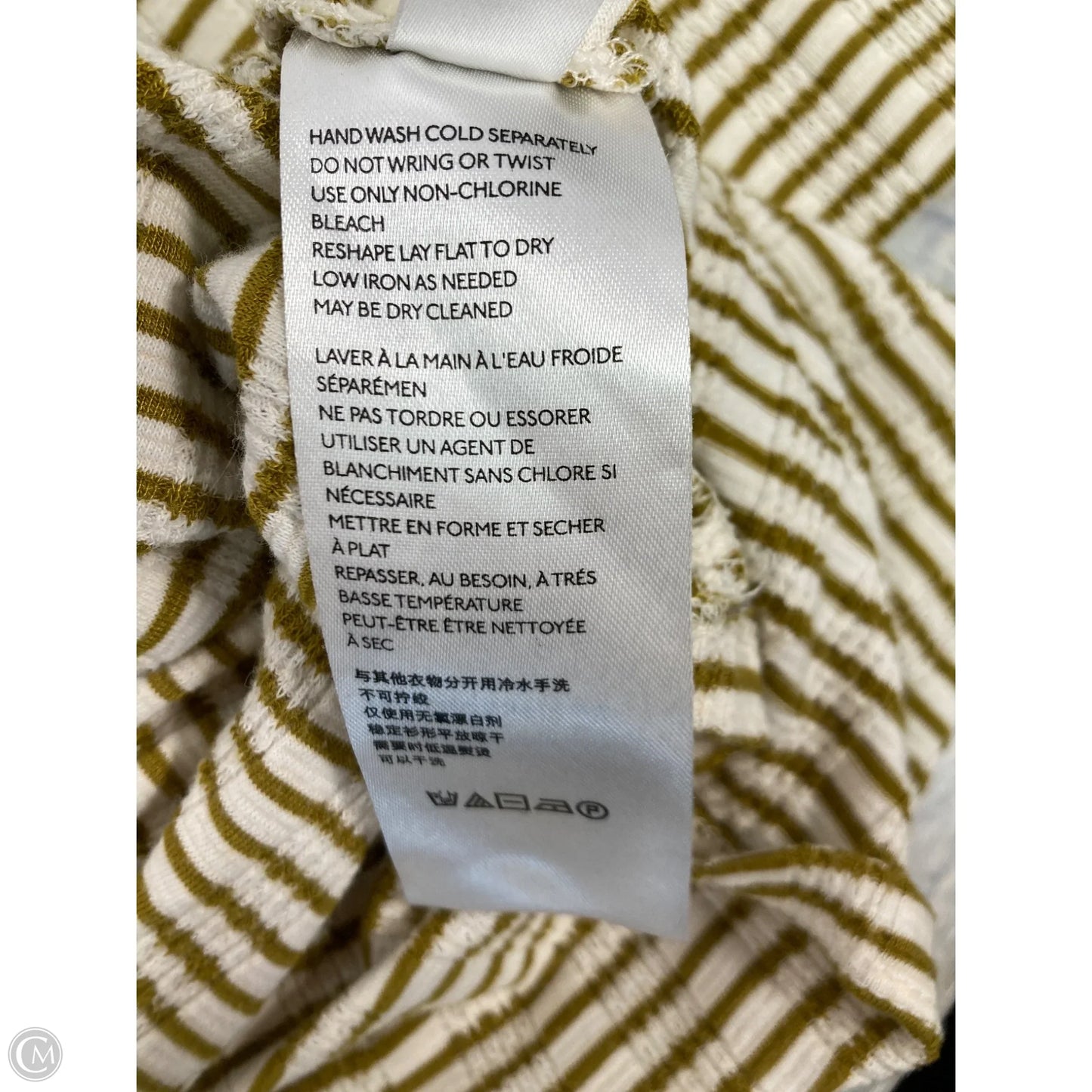 Top 3/4 Sleeve By Anthropologie In Striped Pattern, Size: L