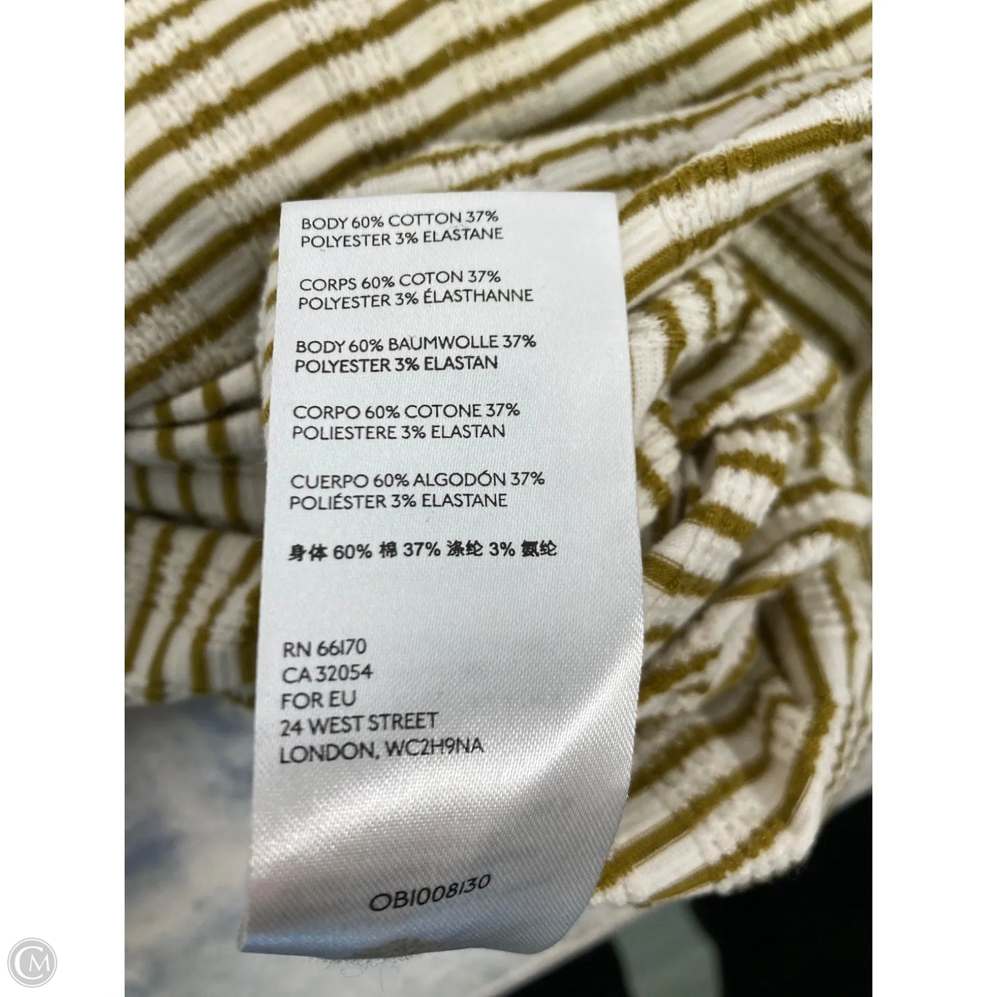 Top 3/4 Sleeve By Anthropologie In Striped Pattern, Size: L