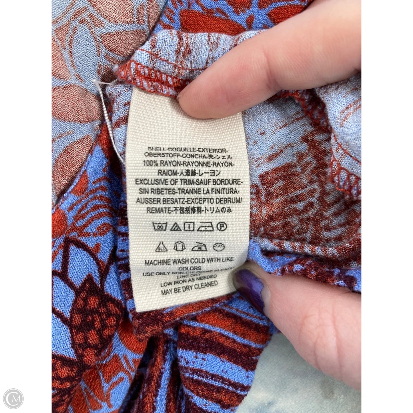 Top Long Sleeve By Free People In Blue & Orange, Size: S