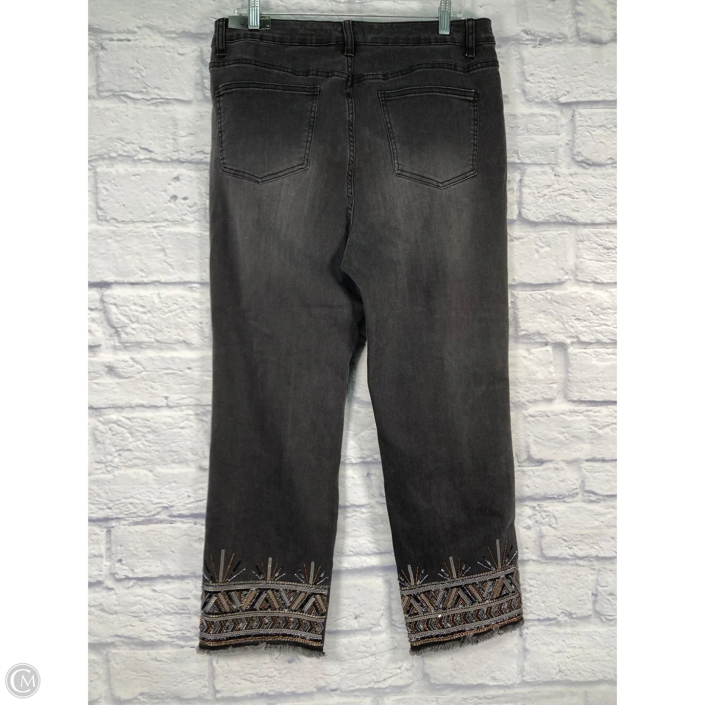 Jeans Straight By John Mark In Black Denim, Size: 16