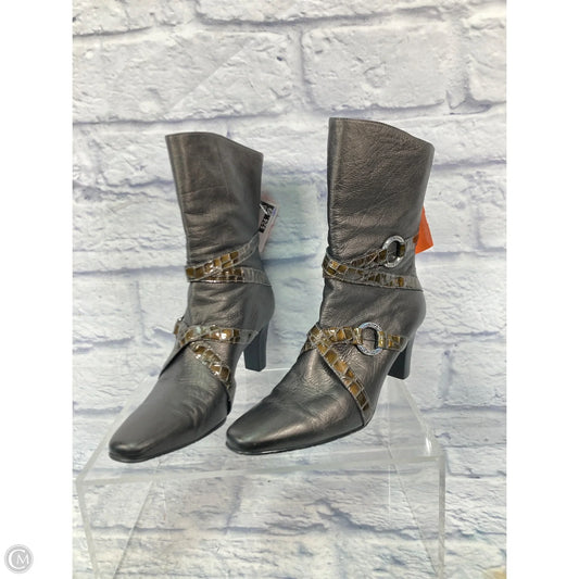 Boots Ankle Heels By Brighton In Bronze, Size: 8