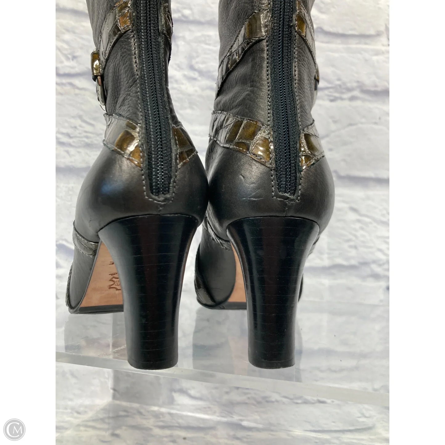 Boots Ankle Heels By Brighton In Bronze, Size: 8