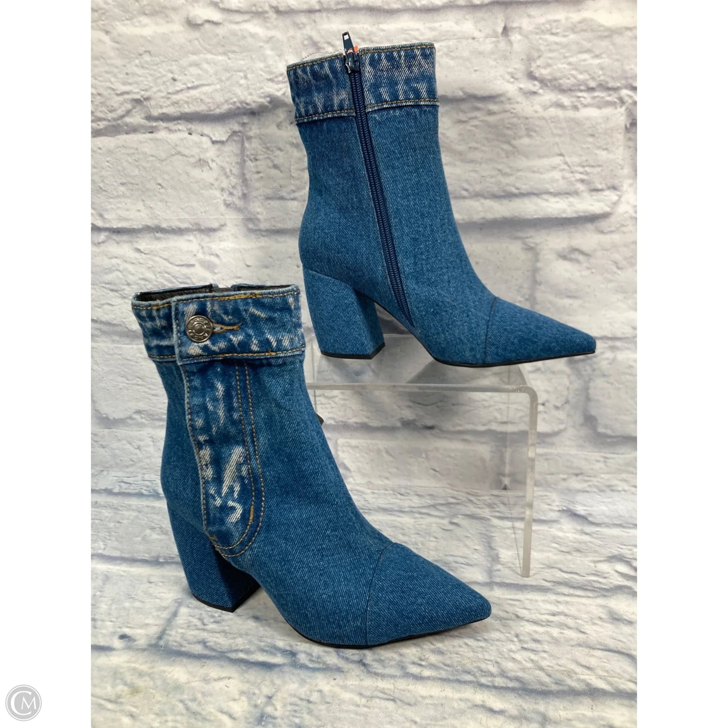 Shoes Heels Block By Jeffrey Campbell In Blue Denim, Size: 6