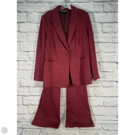 Pants Suit 2pc By Lane Bryant In Black & Red, Size: L