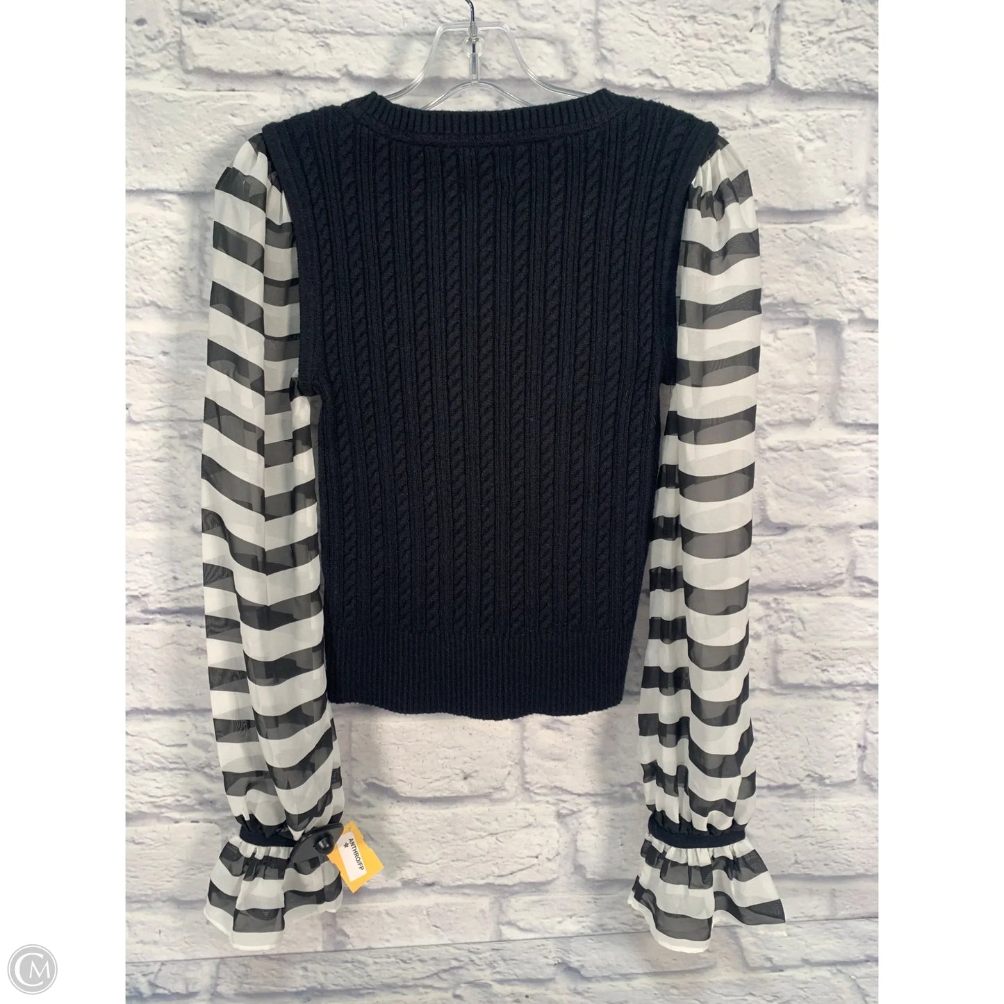 Top Long Sleeve By Maeve In Black & White, Size: Xxs