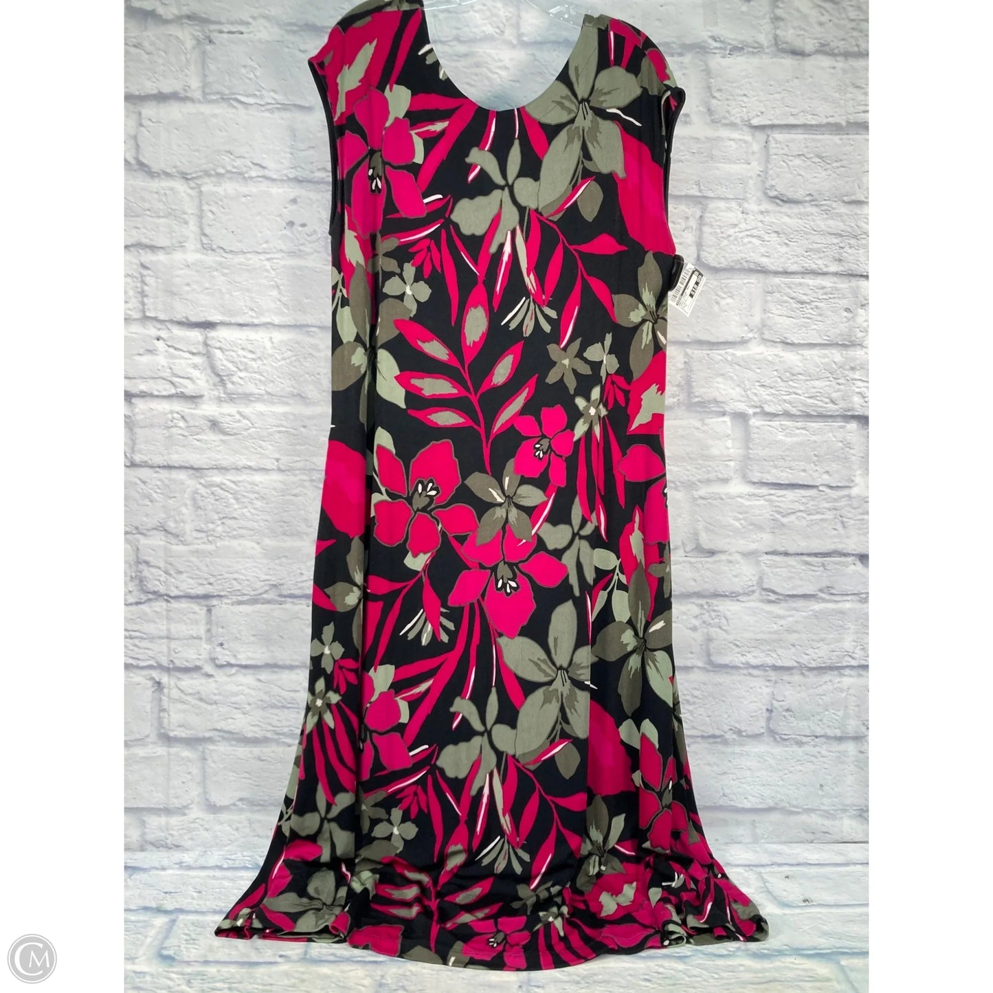 Dress Casual Maxi By Chicos In Green & Pink, Size: L