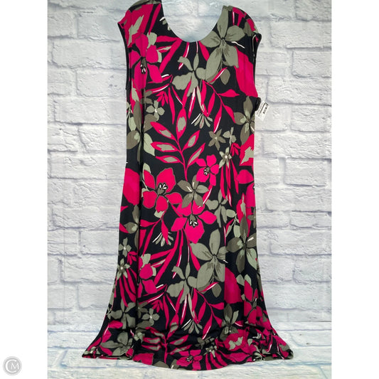 Dress Casual Maxi By Chicos In Green & Pink, Size: L