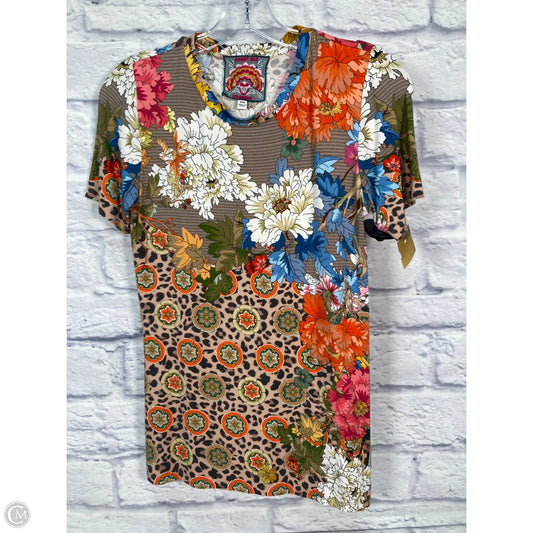 Top Short Sleeve By Johnny Was In Floral Print, Size: Xxs