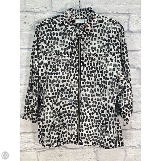 Jacket Windbreaker By Zenergy By Chicos In Polkadot Pattern, Size: L