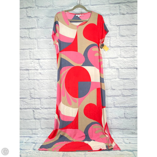 Dress Casual Maxi By Chicos In Pink & Red, Size: L
