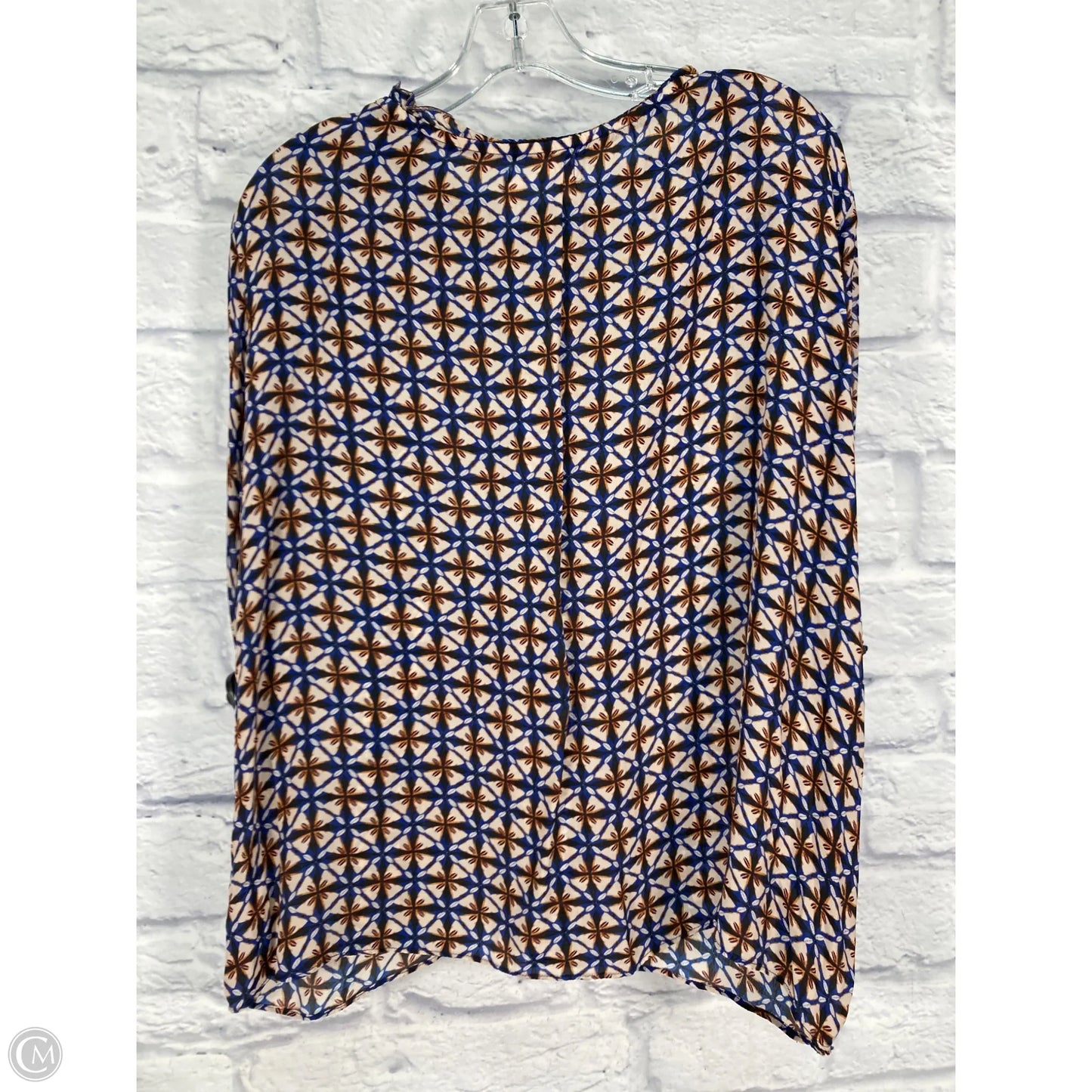 Top Short Sleeve By Velvet By Graham & Spencer In Blue & Tan, Size: Xl