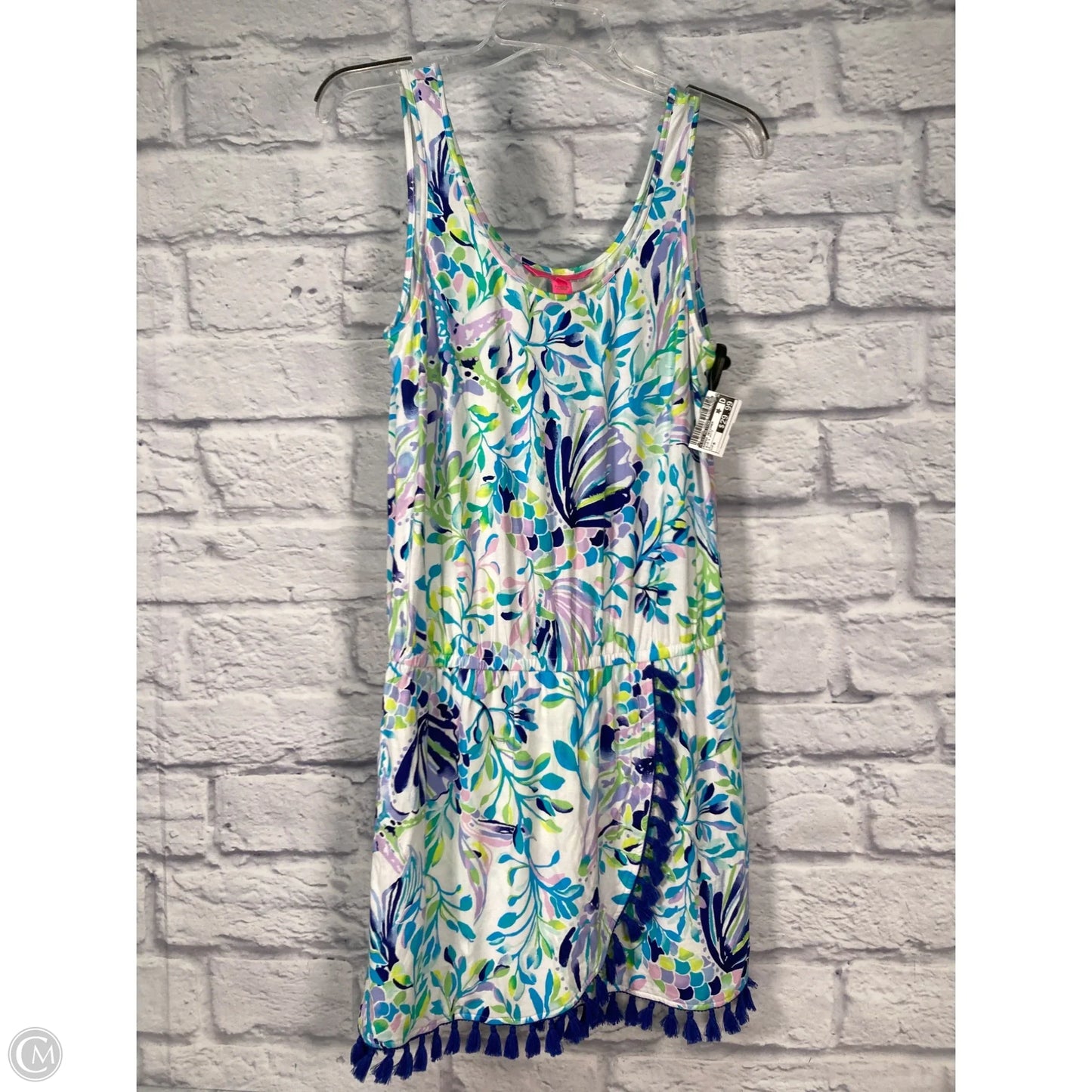 Romper Designer By Lilly Pulitzer In Blue & White, Size: M