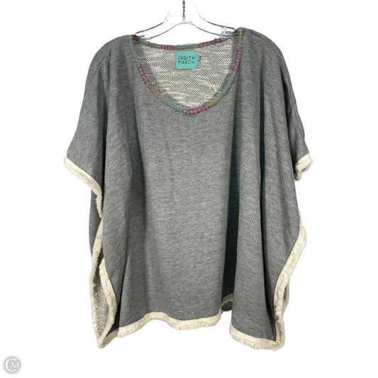 Poncho By Judith March In Grey & Pink, Size: Osfm