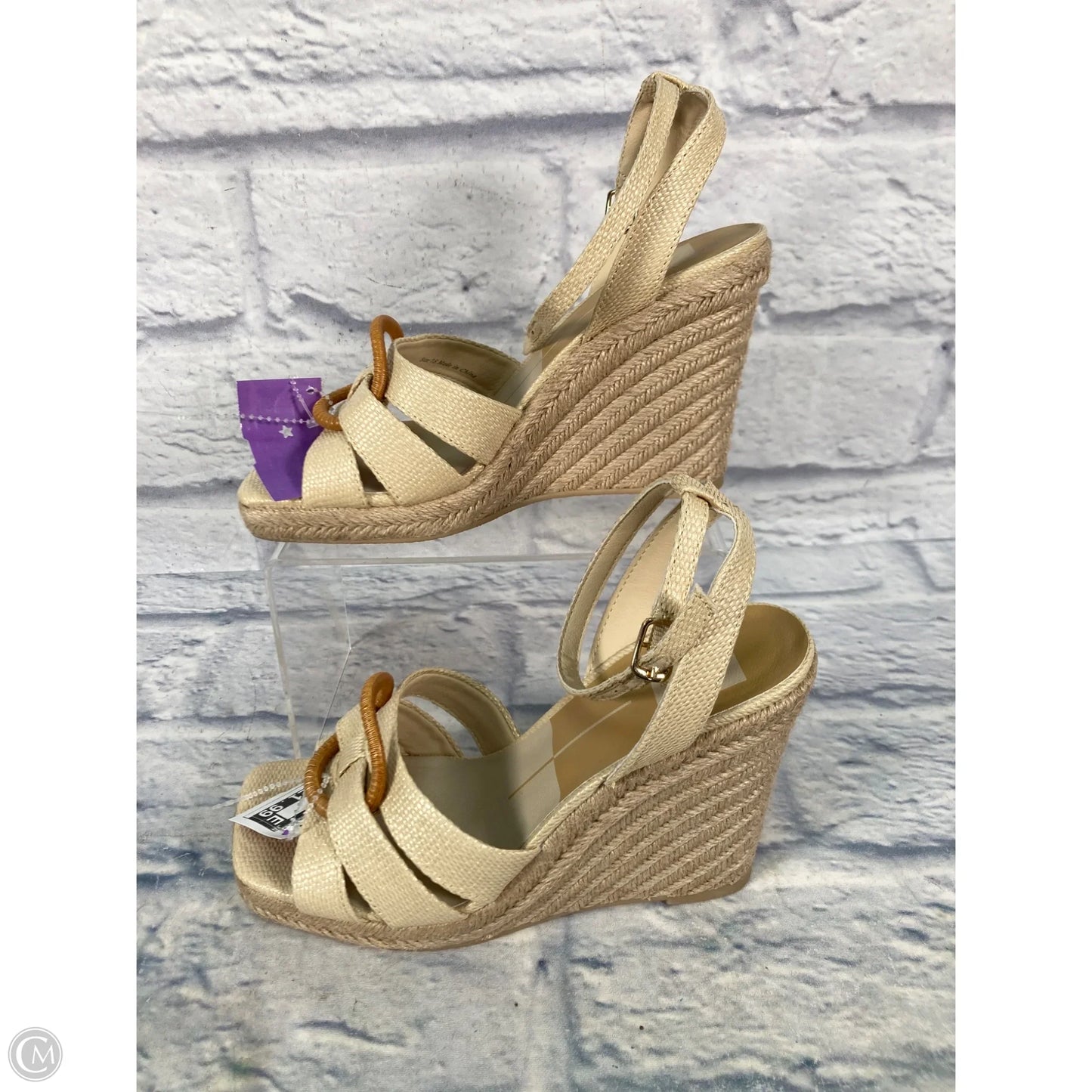 Sandals Heels Wedge By Dolce Vita In Cream & Tan, Size: 7.5