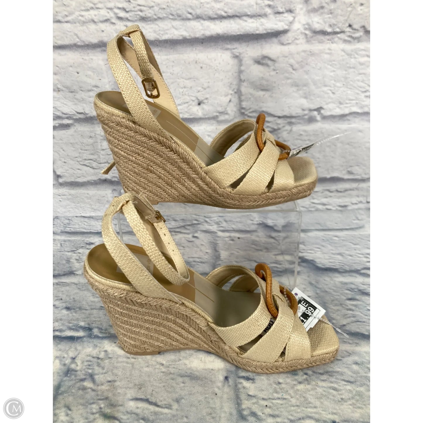 Sandals Heels Wedge By Dolce Vita In Cream & Tan, Size: 7.5