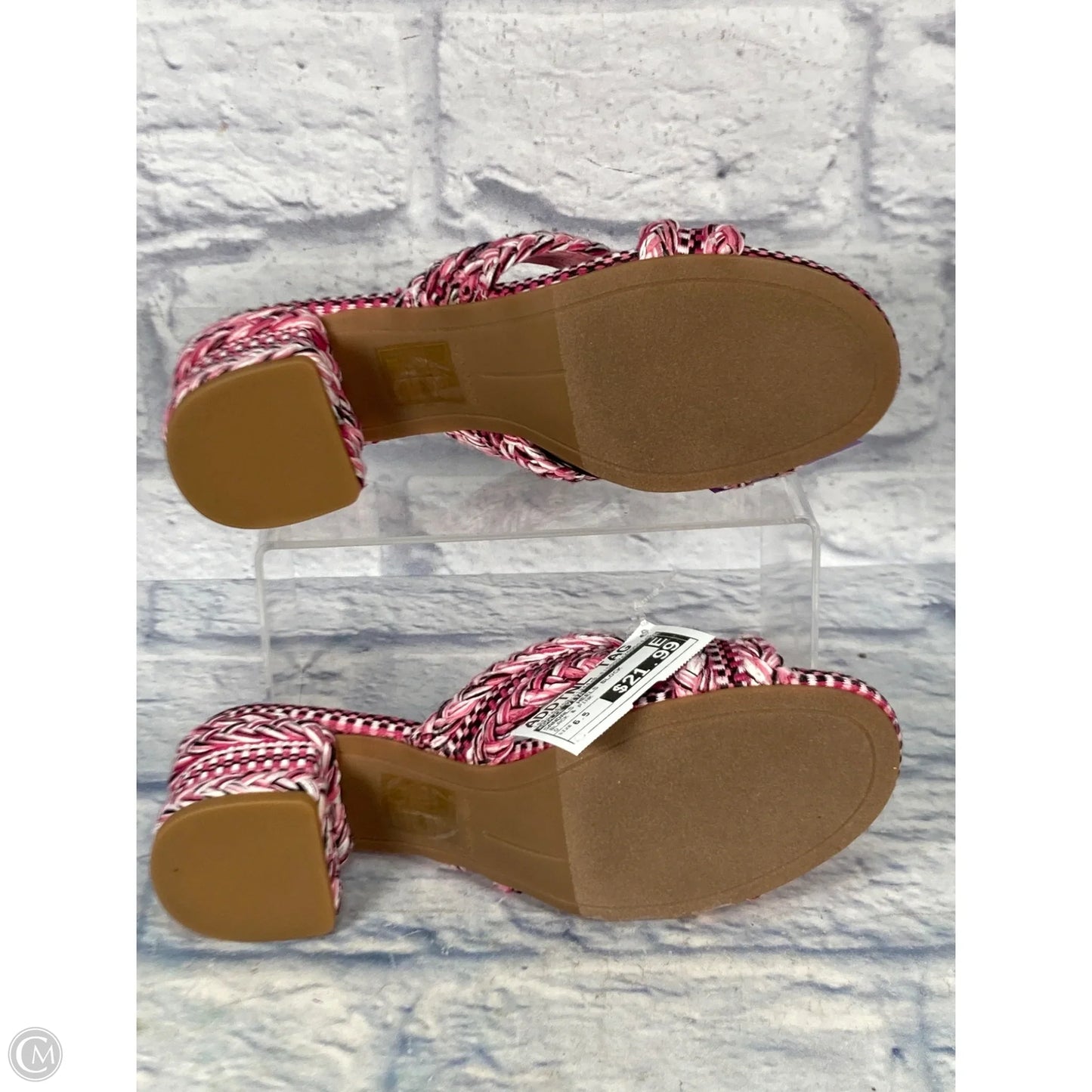 Sandals Heels Block By Dolce Vita In Black & Pink, Size: 6.5